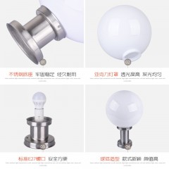 超亮室外圆灯球形灯户外小圆灯别墅小区围墙柱头灯LED大门柱子灯